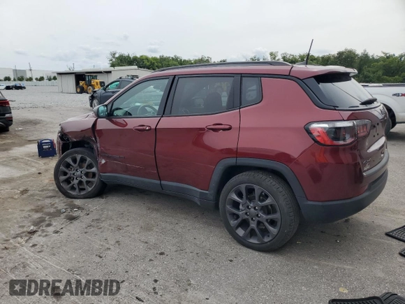 2021 Jeep Compass 80th Anniversary with VIN 3C4NJDEBXMT546477, listed as a Copart auction lot 58854585 with 57,376 mi miles and Non repairable. Bid and sale history available at DreamBid. Image 2.