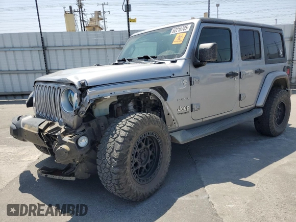 2021 Jeep Wrangler Unlimited Sahara with VIN 1C4HJXEN3MW592171, listed as a Copart auction lot 62216705 with 85,257 mi miles and Salvage title. Bid and sale history available at DreamBid. Image 1.