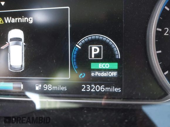 2020 Nissan LEAF SV with VIN 1N4AZ1CP5LC306791, listed as a IAAI auction lot 41629300 with 23,206 mi miles and . Bid and sale history available at DreamBid. Image 7.