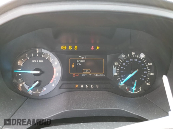2017 Ford Edge SE with VIN 2FMPK4G91HBB33828, listed as a Copart auction lot 58813755 with 54,248 mi miles and Salvage title. Bid and sale history available at DreamBid. Image 9.