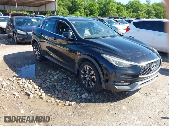 2017 Infiniti QX30 Luxury with VIN SJKCH5CR6HA019698, listed as a IAAI auction lot 42073881 with 99,549 mi miles. Bid and sale history available at carsss.com. Image 1.