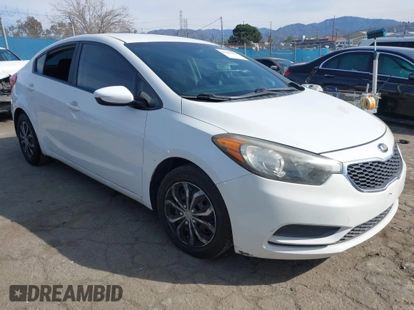 2016 Kia Forte LX with VIN KNAFK4A6XG5574596, listed as a IAAI auction lot 41641410 with 98,898 mi miles. Bid and sale history available at carsss.com. Image 1.
