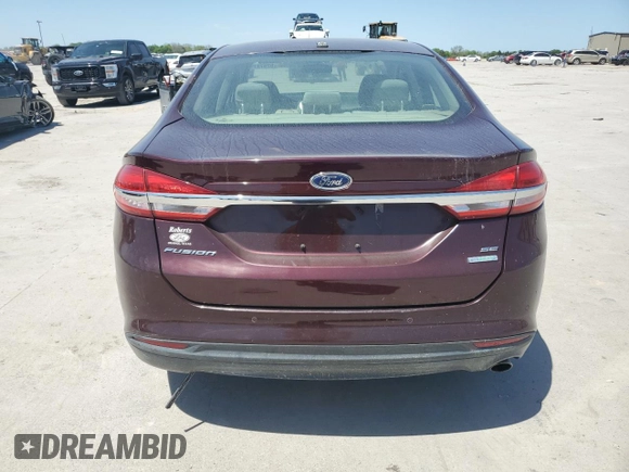 2017 Ford Fusion SE with VIN 3FA6P0HD2HR366766, listed as a Copart auction lot 52972755 with Not Provided miles and Salvage Title. Bid and sale history available at DreamBid. Image 6.