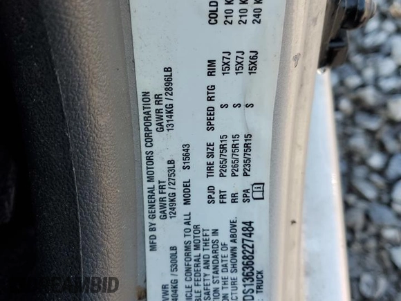 2006 Chevrolet Colorado 3LT with VIN 1GCDS136368227484, listed as a Copart auction lot 52437455 with 131,457 mi miles and Salvage title. Bid and sale history available at DreamBid. Image 12.