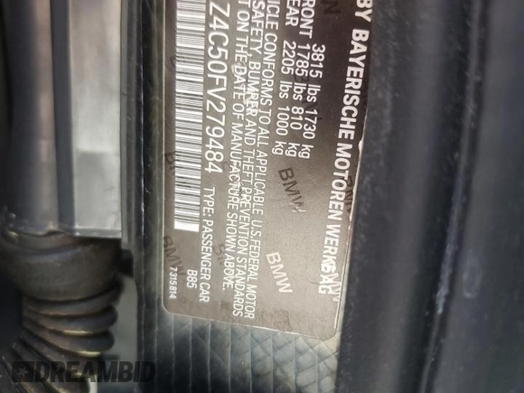 2015 BMW i3 z VIN WBY1Z4C50FV279484, wystawiony jako Copart lot #57398055 z przebiegiem 102 481 mil mil oraz Tytuł czysty. Historia ofert i sprzedaży dostępna na DreamBid. Obrazek 13.