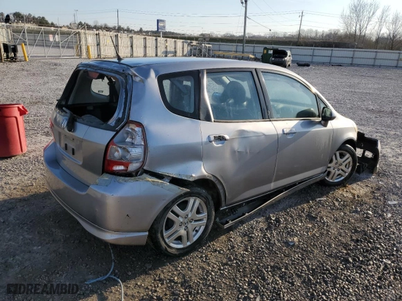 2007 Honda Fit Sport with VIN JHMGD38647S039460, listed as a Copart auction lot 44003934 with 165,688 mi miles and Salvage Title. Bid and sale history available at carsss.com. Image 3.