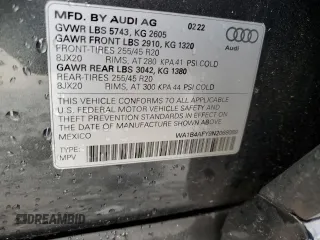 2022 Audi SQ5 Premium Plus with VIN WA1B4AFY9N2068089, listed as a Copart auction lot 48892064 with 6,047 mi miles and Salvage Title. Bid and sale history available at DreamBid. Image 15.