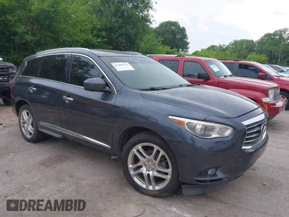 2013 Infiniti JX35 z VIN 5N1AL0MM4DC347324, wystawiony jako IAAI lot #42489374 z przebiegiem 191 122 mil mil oraz . Historia ofert i sprzedaży dostępna na DreamBid. Obrazek 1.