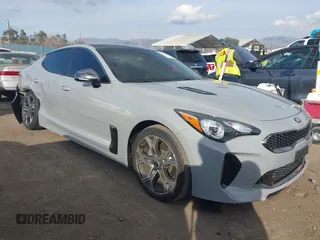 2021 Kia Stinger GT-Line with VIN KNAE15LAXM6097213, listed as a IAAI auction lot 41549940 with 34,298 mi miles. Bid and sale history available at carsss.com. Image 1.