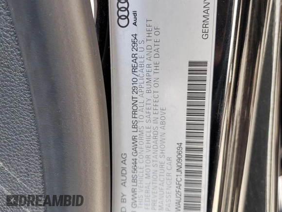 2018 Audi S7 Prestige z VIN WAU2FAFC1JN090694, wystawiony jako Copart lot #72414024 z przebiegiem 71 184 mil mil oraz Szkody całkowita. Historia ofert i sprzedaży dostępna na DreamBid. Obrazek 12.