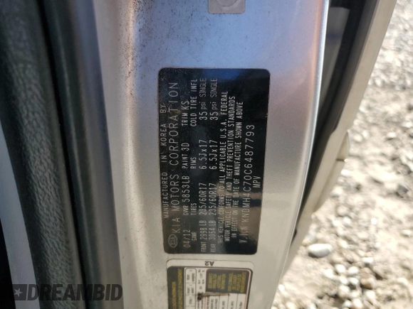 2012 Kia Sedona EX with VIN KNDMH4C70C6487793, listed as a Copart auction lot 76566304 with 286,616 mi miles and Salvage Title. Bid and sale history available at carsss.com. Image 15.