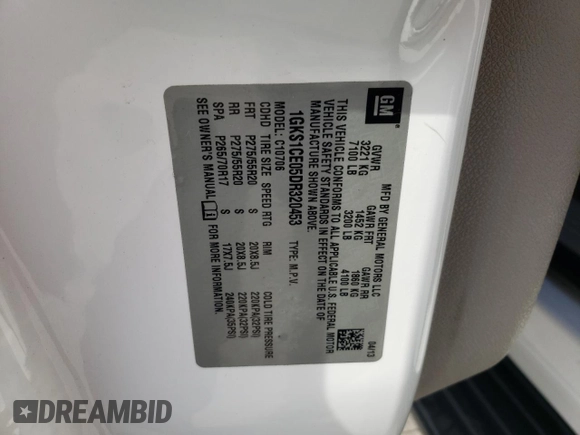 2013 GMC Yukon SLT with VIN 1GKS1CE05DR320453, listed as a Copart auction lot 47684945 with 190,361 mi miles and Salvage Title. Bid and sale history available at carsss.com. Image 15.