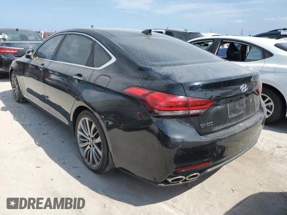 2015 Hyundai Genesis 5.0L with VIN KMHGN4JFXFU067518, listed as a Copart auction lot 75999994 with 0 mi miles and Non Repairable. Bid and sale history available at carsss.com. Image 2.