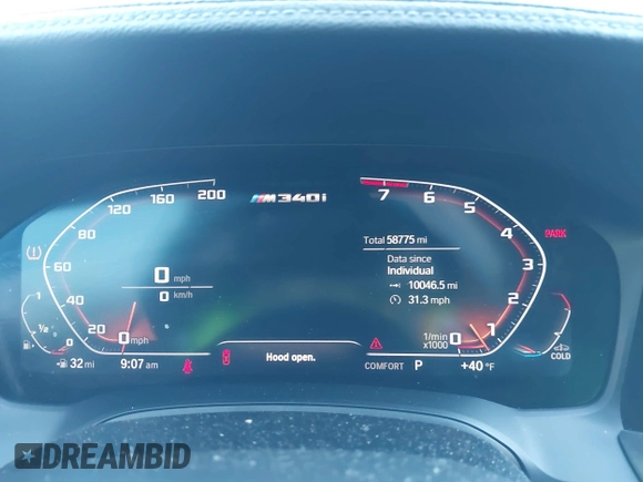 2020 BMW 3 Series M340i xDrive with VIN WBA5U9C00LFH03223, listed as a IAAI auction lot 41020498 with 58,775 mi miles and . Bid and sale history available at DreamBid. Image 7.
