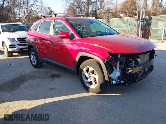 2022 Hyundai Tucson SEL with VIN 5NMJBCAE2NH131089, listed as a IAAI auction lot 41705654 with 14,362 mi miles. Bid and sale history available at carsss.com. Image 1.