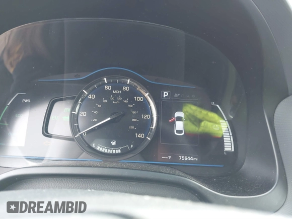 2019 Hyundai Ioniq Blue with VIN KMHC65LC9KU122779, listed as a IAAI auction lot 41722347 with 75,644 mi miles and . Bid and sale history available at DreamBid. Image 7.