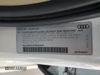 2017 Audi A6 Premium Plus with VIN WAUD8AFC8HN092536, listed as a Copart auction lot 62597345 with 97,570 mi miles and Salvage title. Bid and sale history available at DreamBid. Image 12.