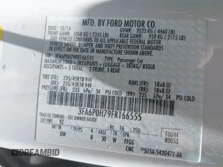 2015 Ford Fusion SE z VIN 3FA6P0H79FR166555, wystawiony jako IAAI lot #42238084 z przebiegiem 97 842 mil mil oraz . Historia ofert i sprzedaży dostępna na DreamBid. Obrazek 9.