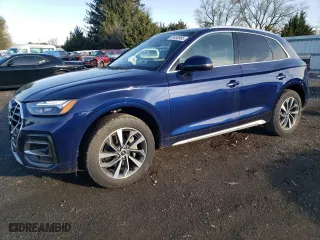 2021 Audi Q5 Premium Plus with VIN WA1BAAFY3M2010339, listed as a Copart auction lot 51453985 with 34,179 mi miles and Salvage Title. Bid and sale history available at carsss.com. Image 1.