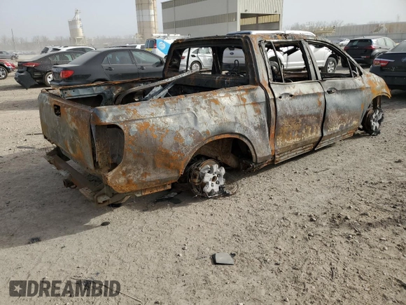 2017 Honda Ridgeline RTL-T with VIN 5FPYK3F69HB009326, listed as a Copart auction lot 48745025 with Not provided miles and Salvage title. Bid and sale history available at DreamBid. Image 3.