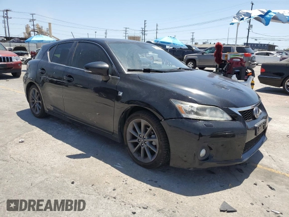 2012 Lexus CT 200h with VIN JTHKD5BH4C2076924, listed as a Copart auction lot 61506265 with 122,347 mi miles and Salvage title. Bid and sale history available at DreamBid. Image 4.