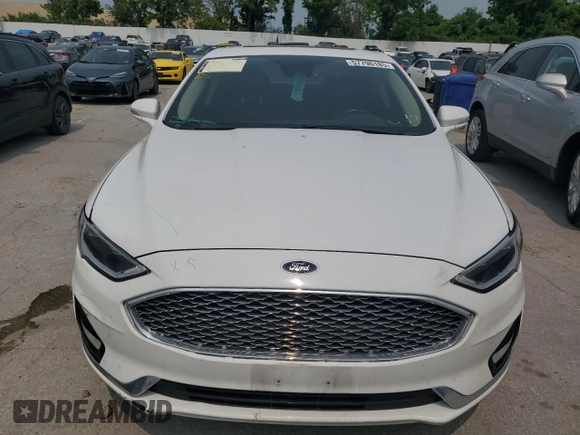 2019 Ford Fusion Titanium with VIN 3FA6P0K91KR217096, listed as a Copart auction lot 57796185 with 84,128 mi miles and Salvage title. Bid and sale history available at DreamBid. Image 5.