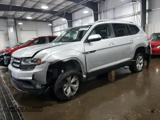 2019 Volkswagen Atlas S with VIN 1V2GR2CAXKC534627, listed as a Copart auction lot 60667915 with 55,857 mi miles and Salvage title. Bid and sale history available at DreamBid. Image 1.