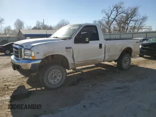 2001 Ford F-250 with VIN 3FTNF21L81MA77058, listed as a Copart auction lot 85871654 with 163,557 mi miles and Salvage title. Bid and sale history available at DreamBid. Image 1.