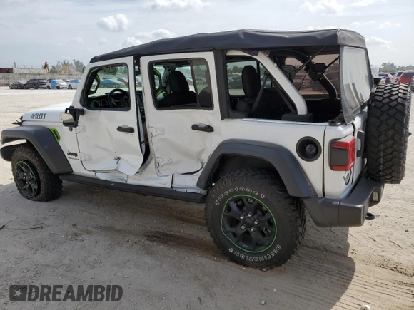 2023 Jeep Wrangler Willys with VIN 1C4HJXDN5PW510494, listed as a Copart auction lot 49237984 with 19,371 mi miles and Non Repairable. Bid and sale history available at DreamBid. Image 2.