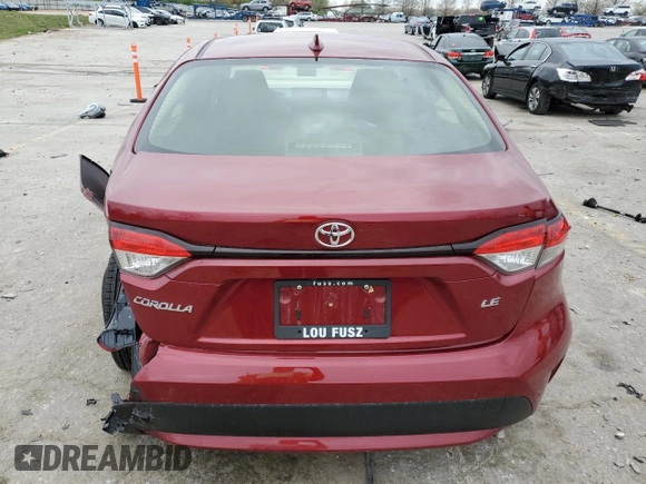 2022 Toyota Corolla LE with VIN JTDEPMAE3NJ197220, listed as a Copart auction lot 51528805 with 23,889 mi miles and Salvage Title. Bid and sale history available at carsss.com. Image 6.