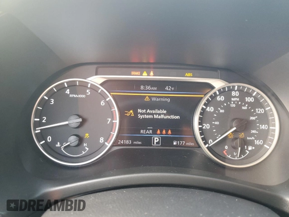 2021 Nissan Sentra SV with VIN 3N1AB8CV5MY210161, listed as a Copart auction lot 43628315 with 24,183 mi miles and Salvage Title. Bid and sale history available at DreamBid. Image 9.
