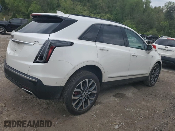2023 Cadillac XT5 AWD Sport with VIN 1GYKNGRS4PZ176086, listed as a Copart auction lot 53955535 with 15,709 mi miles and Salvage title. Bid and sale history available at DreamBid. Image 3.