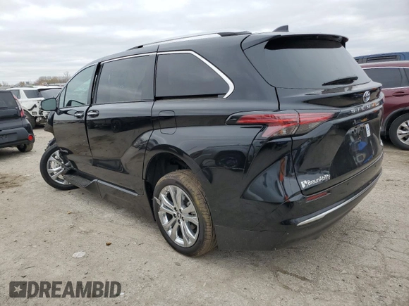 2023 Toyota Sienna Platinum with VIN 5TDERKEC6PS175340, listed as a Copart auction lot 57083465 with Not provided miles and Salvage title. Bid and sale history available at DreamBid. Image 2.
