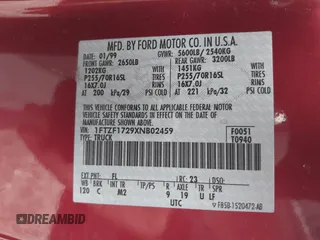 1999 Ford F-150 z VIN 1FTZF1729XNB02459, wystawiony jako IAAI lot #41720795 z przebiegiem 202 661 mil mil oraz . Historia ofert i sprzedaży dostępna na DreamBid. Obrazek 9.