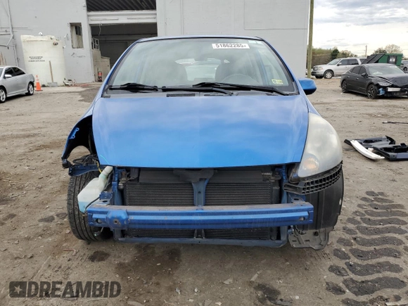 2008 Honda Fit Sport with VIN JHMGD38668S003495, listed as a Copart auction lot 51862285 with 60,592 mi miles and Salvage Title. Bid and sale history available at carsss.com. Image 5.