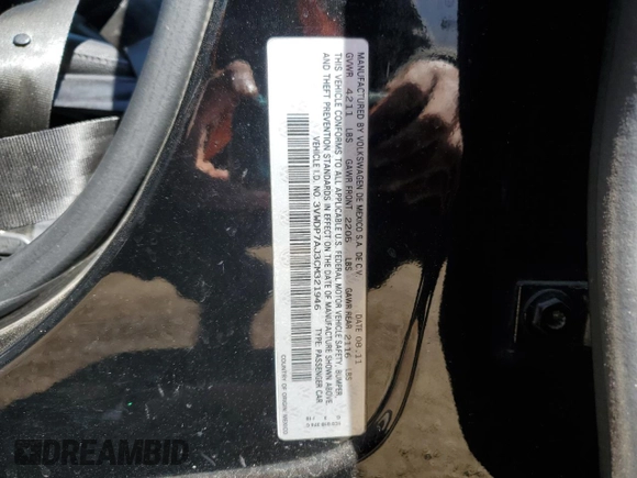 2012 Volkswagen Jetta SE с VIN 3VWDP7AJ3CM321946, выставлен на аукционе Copart как лот 52621115 с пробегом 195 166 миль миль и На запчасти • Non repairable. История ставок и продаж доступна на DreamBid. Изображение 13.