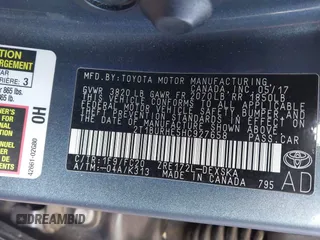 2017 Toyota Corolla L z VIN 2T1BURHE5HC927658, wystawiony jako IAAI lot #41474574 z przebiegiem 78 810 mil mil oraz . Historia ofert i sprzedaży dostępna na DreamBid. Obrazek 9.