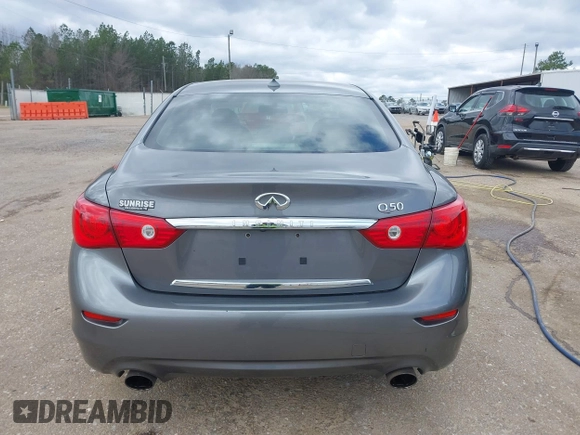 2014 Infiniti Q50 Sport with VIN JN1BV7AP5EM676199, listed as a IAAI auction lot 41721851 with 133,082 mi miles and . Bid and sale history available at DreamBid. Image 16.