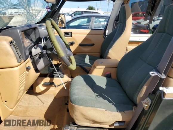 1997 Jeep Wrangler Sahara with VIN 1J4FY49S3VP528462, listed as a Copart auction lot 75415624 with 282,631 mi miles and Non Repairable. Bid and sale history available at carsss.com. Image 7.
