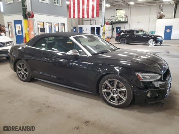 2018 Audi S5 Cabriolet Prestige with VIN WAU24GF50JN013082, listed as a Copart auction lot 85085504 with NaN miles and Salvage Title. Bid and sale history available at carsss.com. Image 4.