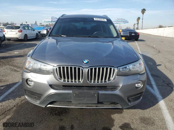 2017 BMW X3 sDrive28i with VIN 5UXWZ7C55H0T43879, listed as a Copart auction lot 43236315 with 161,205 mi miles and Salvage Title. Bid and sale history available at carsss.com. Image 5.