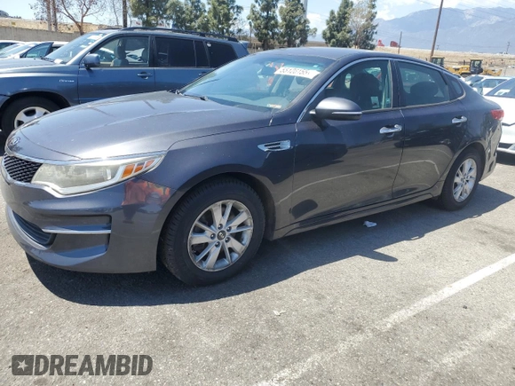 2017 Kia Optima LX with VIN 5XXGT4L31HG132925, listed as a Copart auction lot 55128155 with 225,030 mi miles and Clean Title. Bid and sale history available at carsss.com. Image 1.