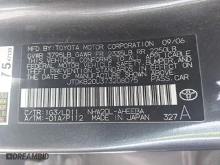 2007 Toyota Prius with VIN JTDKB20U373208075, listed as a IAAI auction lot 41799202 with 227,406 mi miles. Bid and sale history available at carsss.com. Image 9.