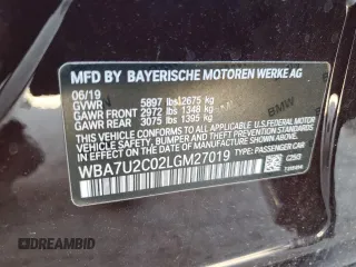 2020 BMW 7 Series 750i xDrive с VIN WBA7U2C02LGM27019, выставлен на аукционе Copart как лот 54122615 с пробегом Не указан миль и Списание • Salvage title. История ставок и продаж доступна на DreamBid. Изображение 12.