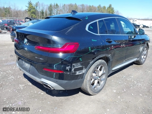 2022 BMW X4 xDrive30i with VIN 5UX33DT01N9K26959, listed as a IAAI auction lot 41835053 with 39,685 mi miles. Bid and sale history available at carsss.com. Image 4.