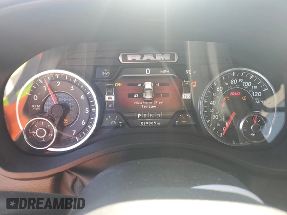 2023 Ram 1500 Big Horn with VIN 1C6SRFBT1PN590786, listed as a Copart auction lot 47774805 with 39,365 mi miles and Salvage Title. Bid and sale history available at carsss.com. Image 9.