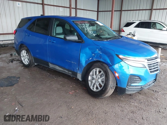 2024 Chevrolet Equinox LS with VIN 3GNAXHEG7RL123497, listed as a IAAI auction lot 42099988 with 43,777 mi miles and . Bid and sale history available at DreamBid. Image 1.