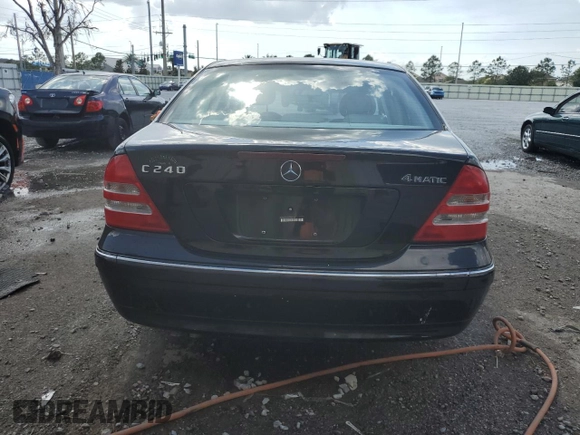 2004 Mercedes-Benz C 240 with VIN WDBRF81J84F554142, listed as a Copart auction lot 51578395 with Not provided miles and Salvage title. Bid and sale history available at DreamBid. Image 6.