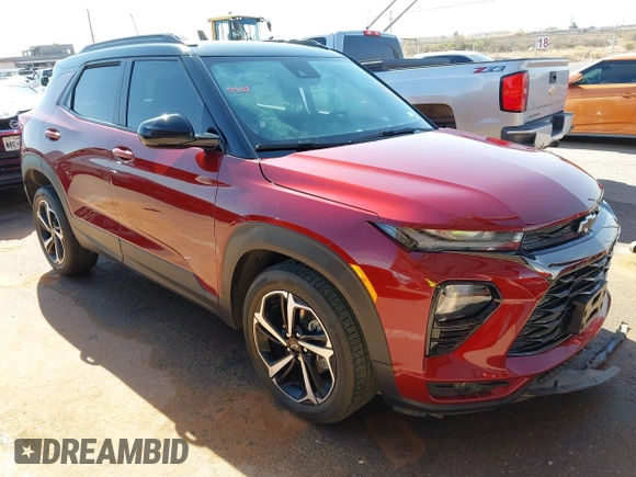 2023 Chevrolet TrailBlazer RS with VIN KL79MUSL4PB168116, listed as a IAAI auction lot 41889397 with 10,800 mi miles and . Bid and sale history available at DreamBid. Image 1.