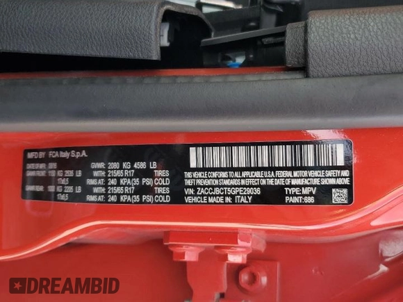 2016 Jeep Renegade Trailhawk with VIN ZACCJBCT5GPE29036, listed as a Copart auction lot 50270905 with Not Provided miles and Salvage Title. Bid and sale history available at carsss.com. Image 14.